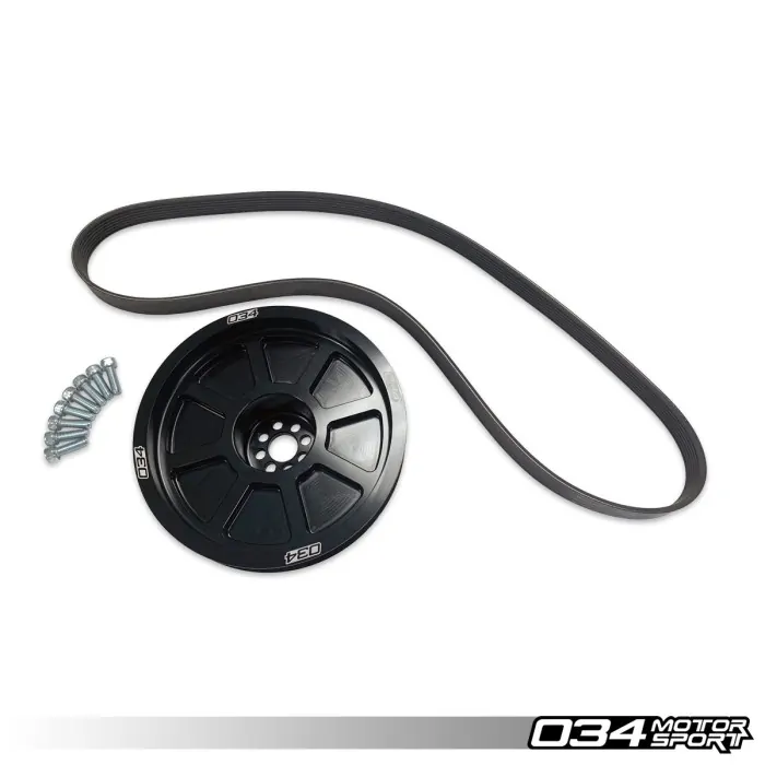 034Motorsport 3.0 TFSI Supercharger 190mm Crank Pulley Upgrade, B8/B8.5 Audi S4/S5/Q5/SQ5 & C7 Audi A6/A7