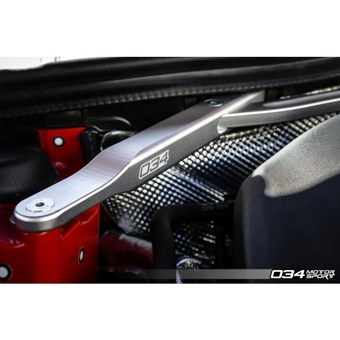 034 Motorsport Front Strut Brace, B9/B9.5 Audi A4/S4, A5/S5/RS5, Allroad, Billet Aluminum