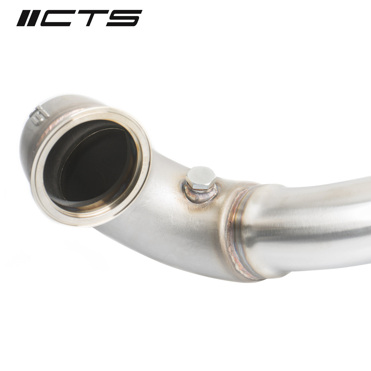 CTS TURBO MQB AWD EXHAUST DOWNPIPE WITH HIGH FLOW CAT (MK7/MK7.5 GOLF AWD, GOLF R, A3/S3/TT/TT-S QUATTRO)