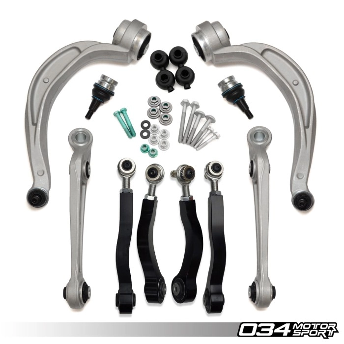 034 Motorsport Density Line Control Arm Kit Upper Adjustable, B8/B8.5 Audi A4/S4/RS4, A5/S5/RS5, Q5/SQ5, C7/C7.5 A6/S6/RS6, A7/S7/RS7, & 95B Porsche Macan